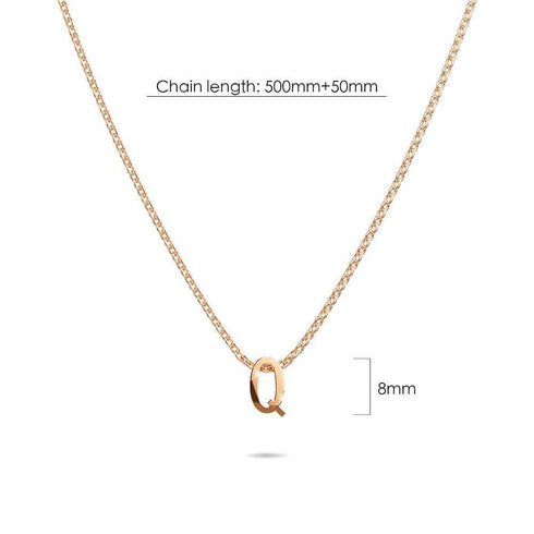 Initials Brick Alphabet Letter Necklace Rose Gold Layered Steel Jewellery